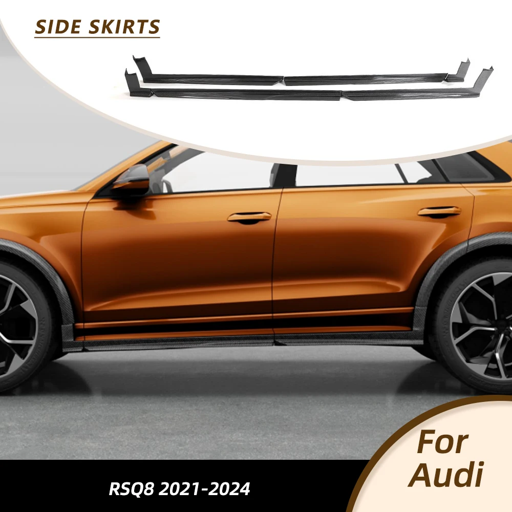 

Накладки на пороги (юбки) для Audi RSQ8 RS Q8 2020-2023, гоночные, карбоновые, удлинители боковых порогов, спойлеры