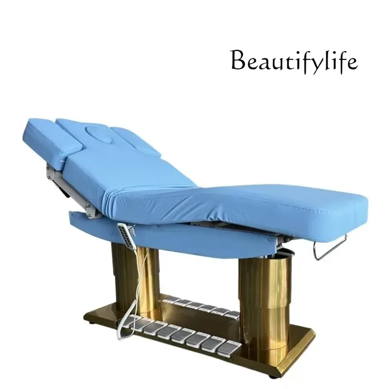 High-end beauty special massage bed electric multi-function liftable embroidery bed