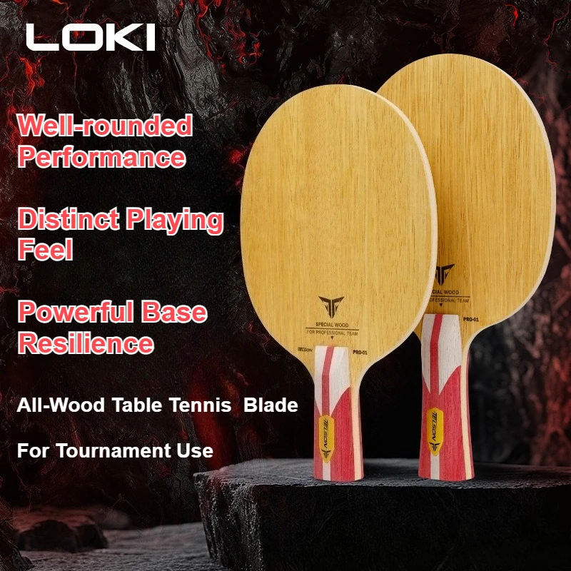 Набор для настольного тенниса LOKI TELSON PRO-01: 7-слойное основание из чистого дерева, ракетка OFF+ для быстрой атаки, рукоятка FL CS