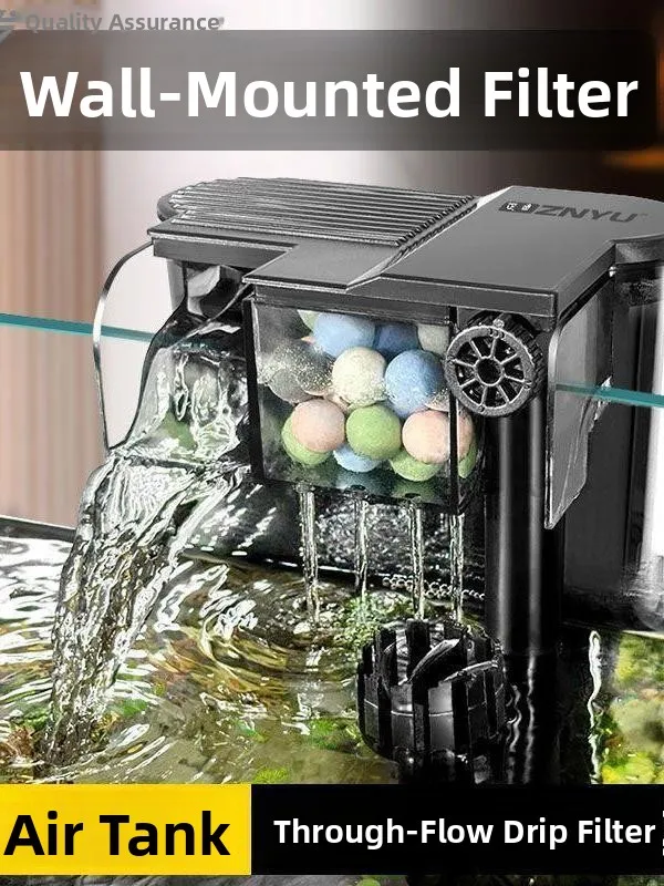 

Automatic Cascade Style Wall Mounted Fish Tank Filter 3 in Integrated Water Purification System for Freshwater Aquariums