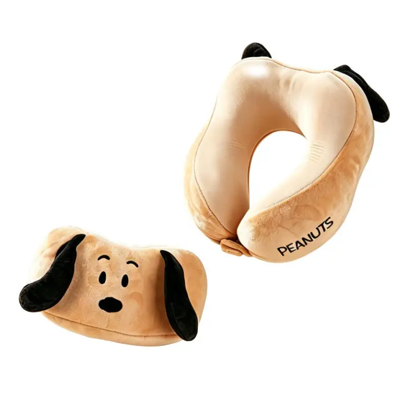 Kawaii Snoopy U-Shaped Neck Pillow Portable Soft Travel Neck Support Cushion for Plane Train Car Office Nap Holiday Souvenir Gif