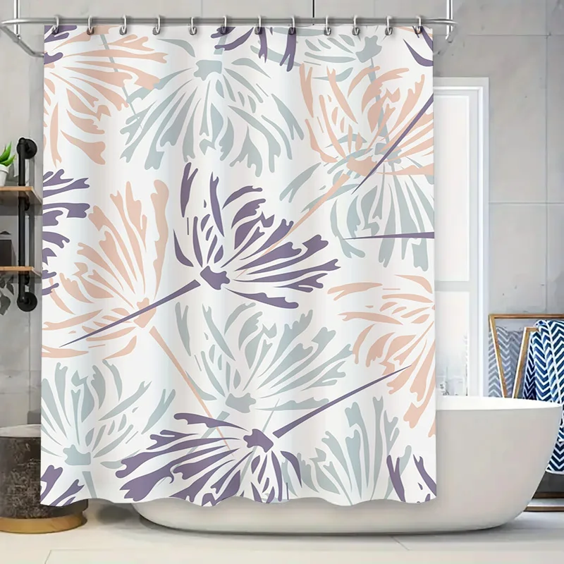 

Стильная занавеска для душа с цветочным принтом, современный декор для ванной комнаты, водонепроницаемый набор украшений для окон, 3 цвета, для домашнего использования