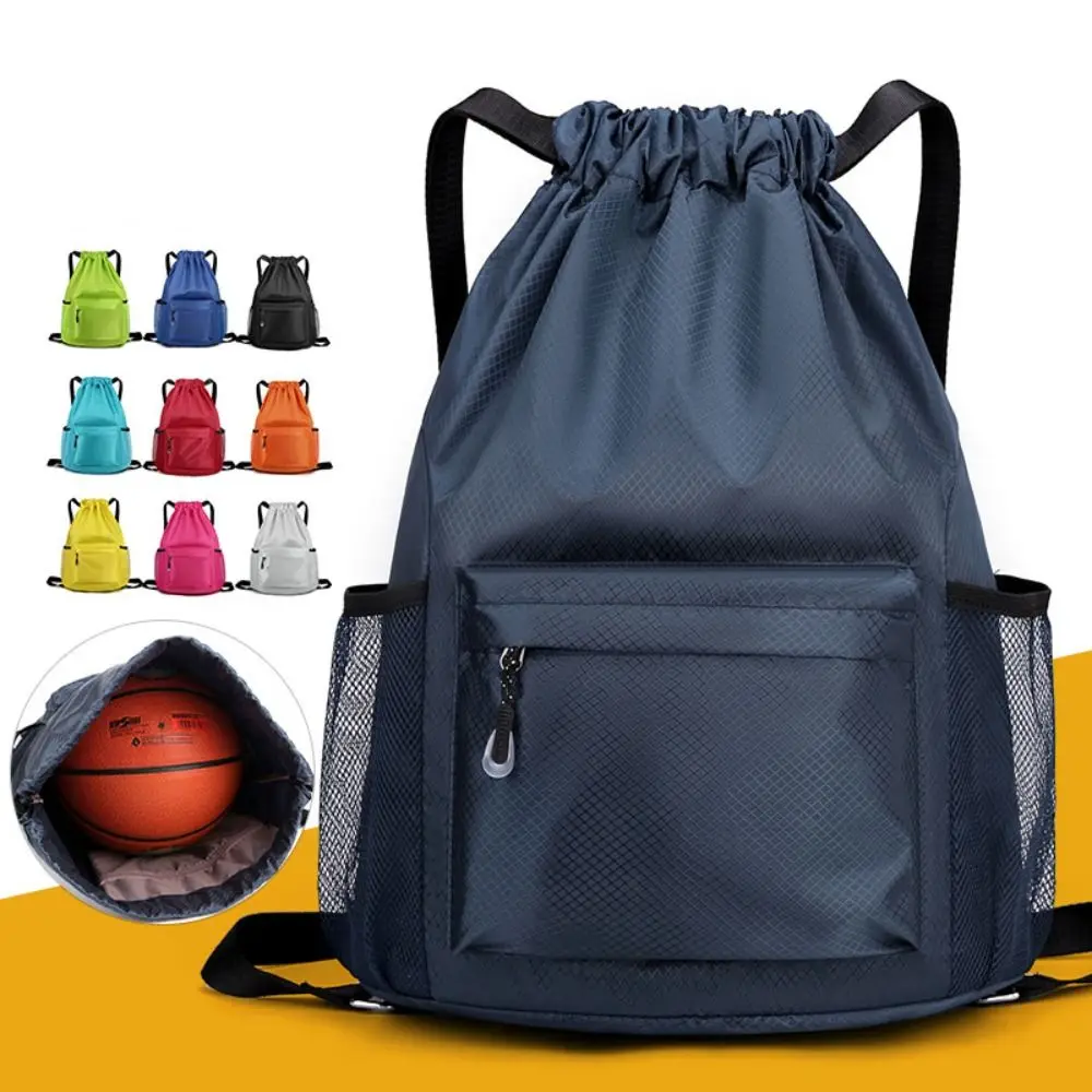 Zaino con coulisse in Nylon moda con coulisse zaino per studenti di scuola di grande capacità 5 colori borsa per Computer impermeabile Unisex