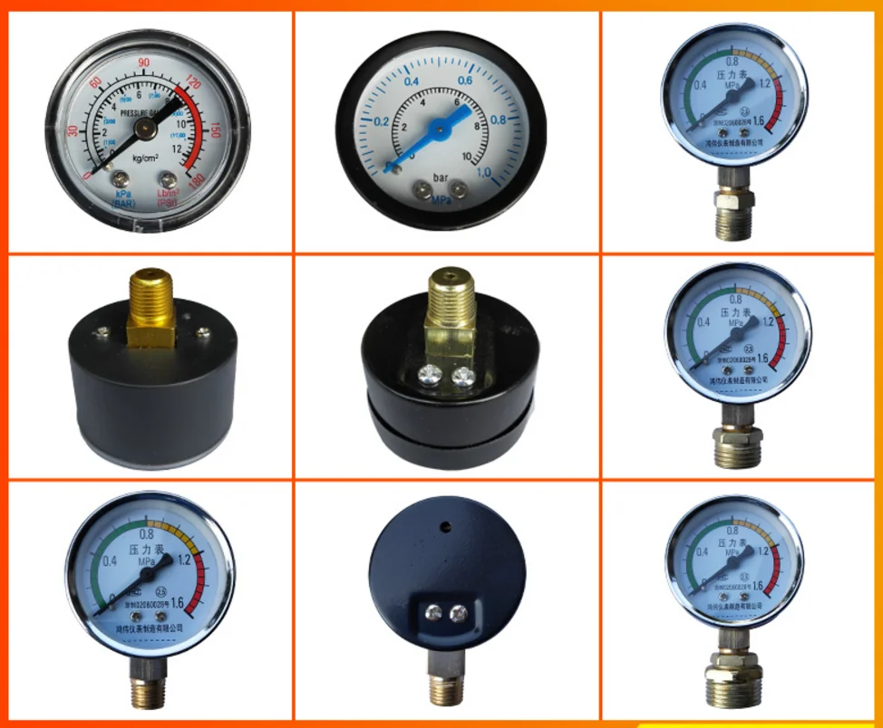 

1Pc Air Compressor Pneumatic Hydraulic Fluid Pressure Gauge 0-12Bar / 0-180PSI 1/8" 1/4" 3/8" 1/2" thread
