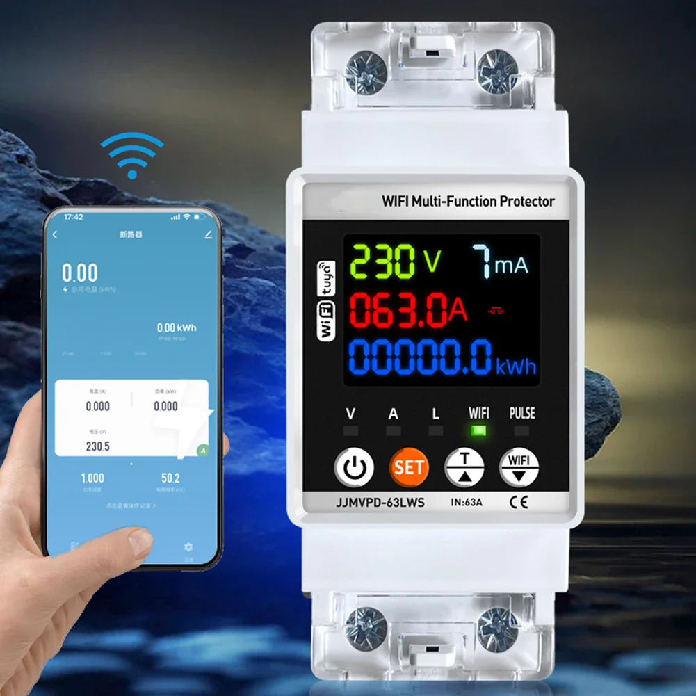 Tuya WiFi Automatic Reclosuring Protector Intelligent Circuit Breaker Single Phase Reclosing Switch Voltage Protective Device image 6
