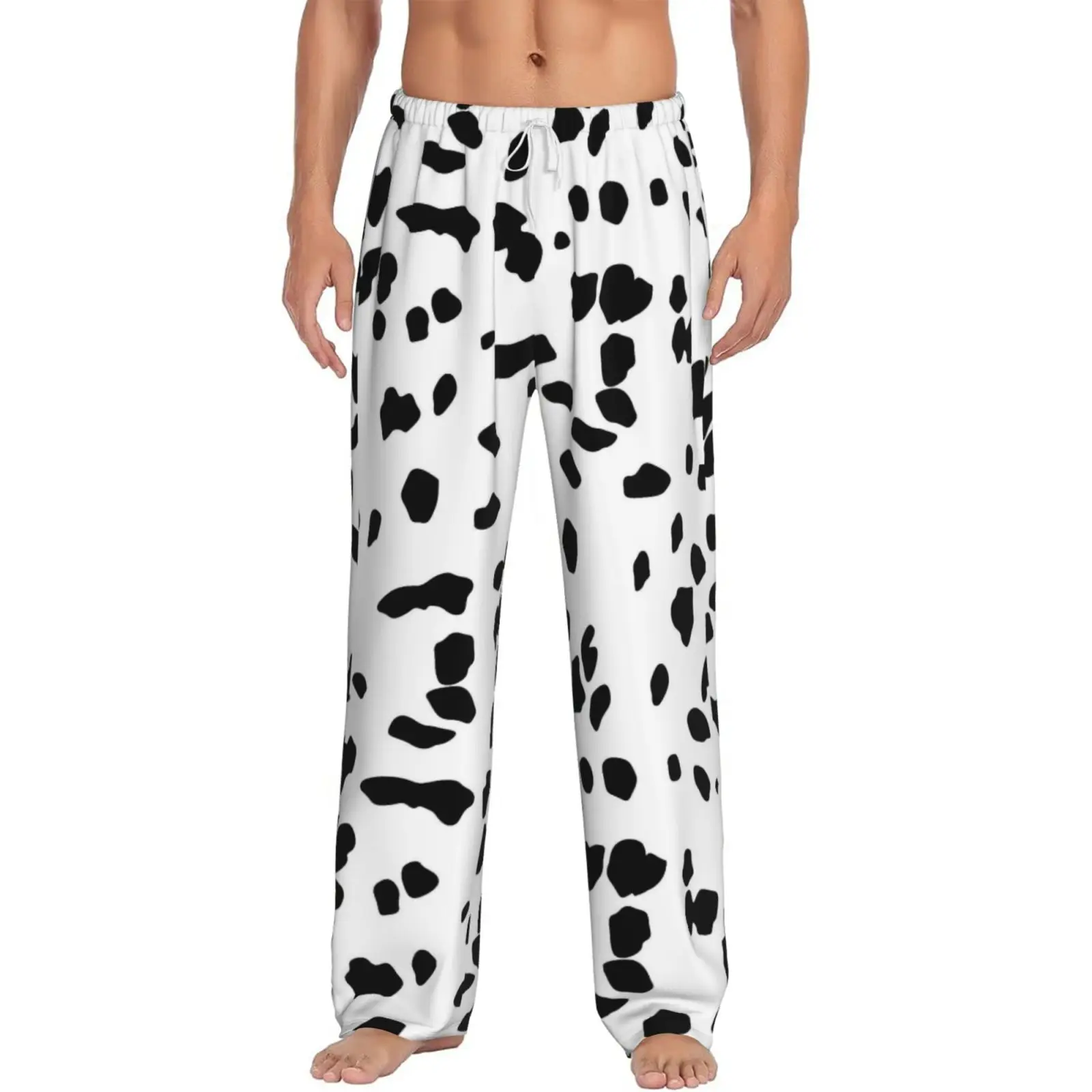 

Cow Spotted Printed Men's Sleeper Pants High Quality Original Style Sleeper Pants with Pocket Home Sleeper Pants