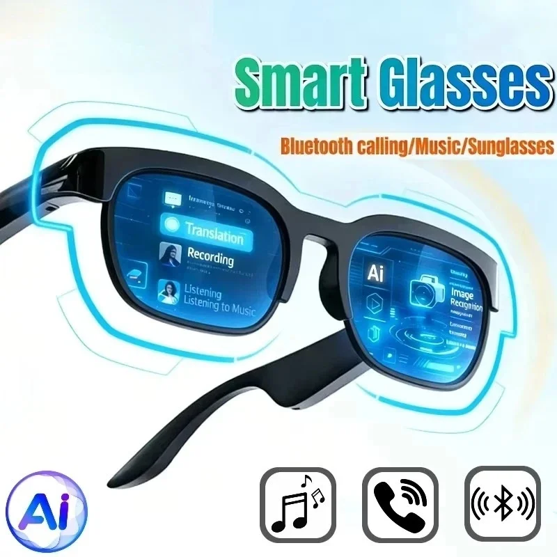 XG89 2026 New Smart Glasses AI Translation Bluetooth Conversation Recording Listening To Music Smart Sunglasses for Men Women