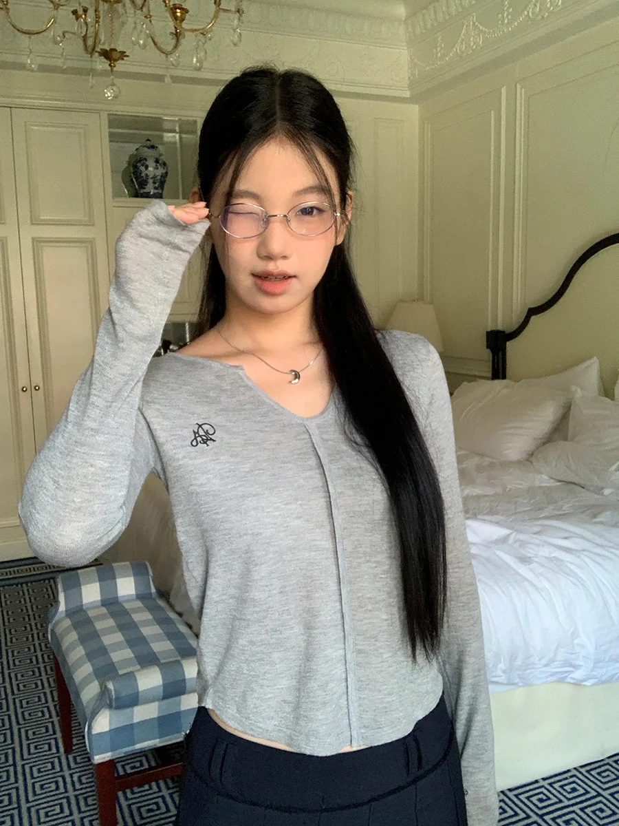 ay Long Sve V-Ne Pullover Damen Lazy Sle Strick irt Herbst Neuankömmling Bequeme Passform Normale Länge Pendeln Fa...