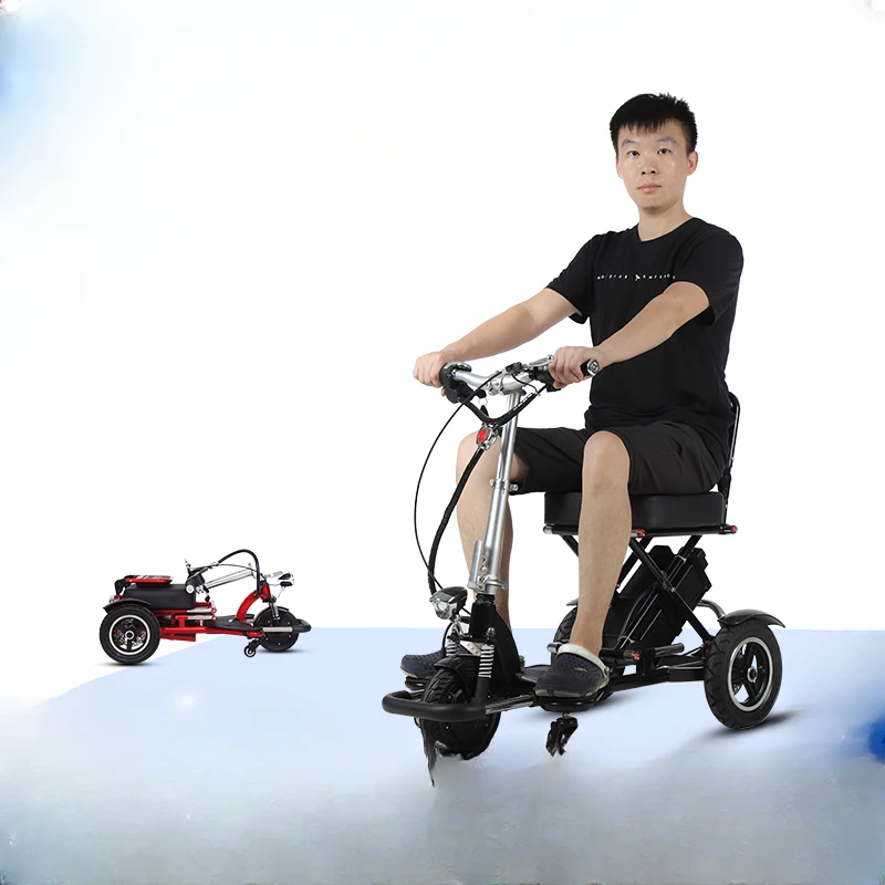 

Folding electric tricycle for the elderly to help the disabled portable household small three-wheeled lithium battery car