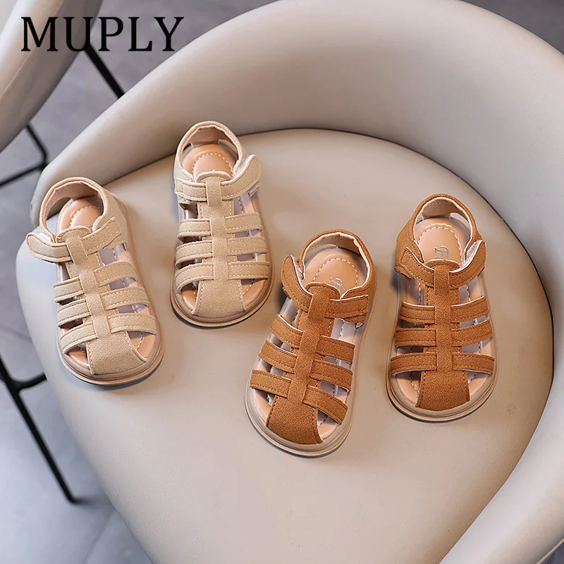 

Children Summer Outdoor Beach Shoes Girls Princess Vintage Suede Sandals for Kids Boy 2025 New Arrival Footwear