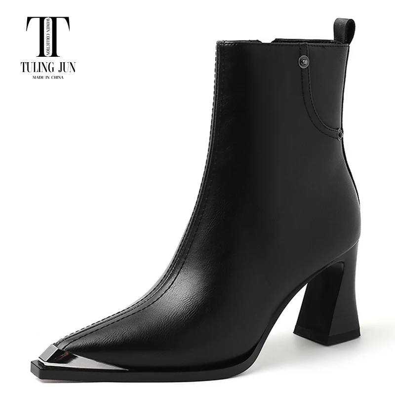 TULING JUN 2024 Autumn Winter Women's Boot Pointed Toe Fashion Graceful Sexy Temperament Hot Sales High-end Shoes For Women L