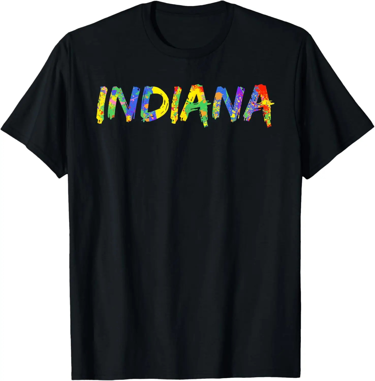 Colorful Rainbow Indiana Artwork State Pride Gift Indiana T-Shirt