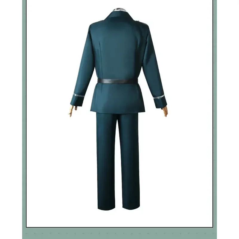 Spy X Family Yuri Briar Cosplay Costume Uniform Green Military Suit Halloween Party Role Play Outfit for Adult Men Comic Con Set