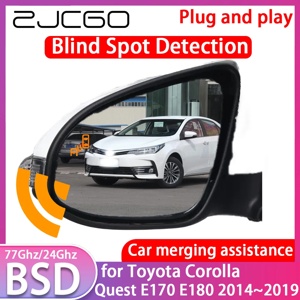 

ZJCGO for Toyota Corolla Quest E170 E180 Blind Spot Detection Car BSD BSA BSM System Driving Warning Radar Alert Mirror