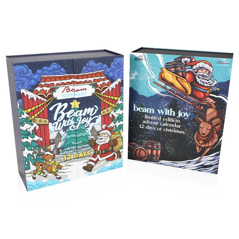Customization.Wholesale Custom Logo Packaging Bottle Wine Box Christmas Beer Advent Calendar Mystery Box