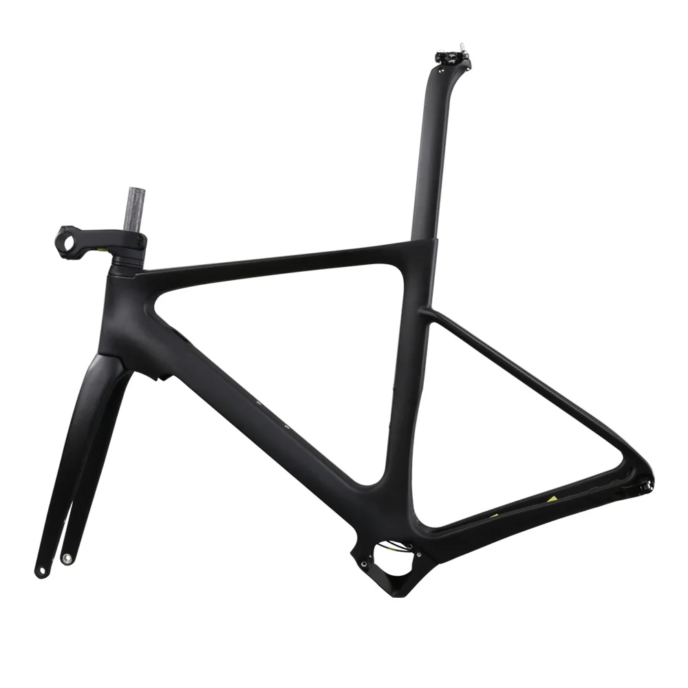 

700C Carbon Road Ebike Frame Internal Cable Routing 53cm Flat Mount Monocoque frame 100*12 142*12mm