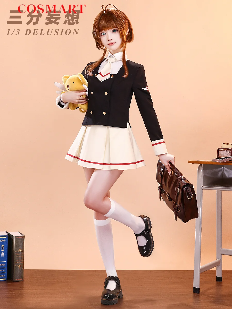 Three Minute Delusion Cardcaptor Sakura Kinomoto Sakura Women School Uniform Cosplay Costume Cos Game Anime Party Uniform