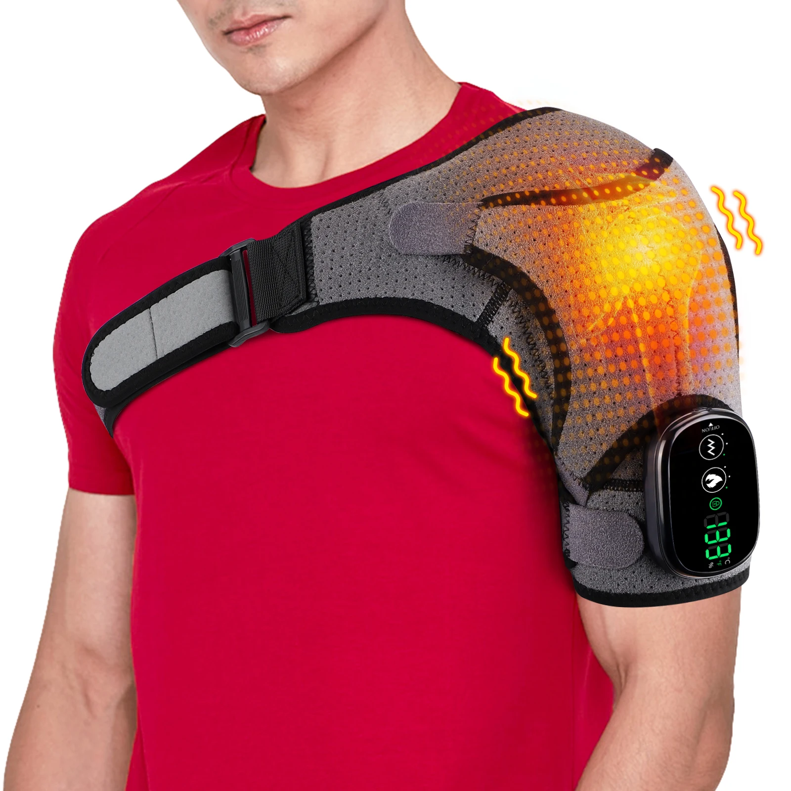 Electrically heated shoulder pads USB sports warming pads 5000 mA vibration heat massage device