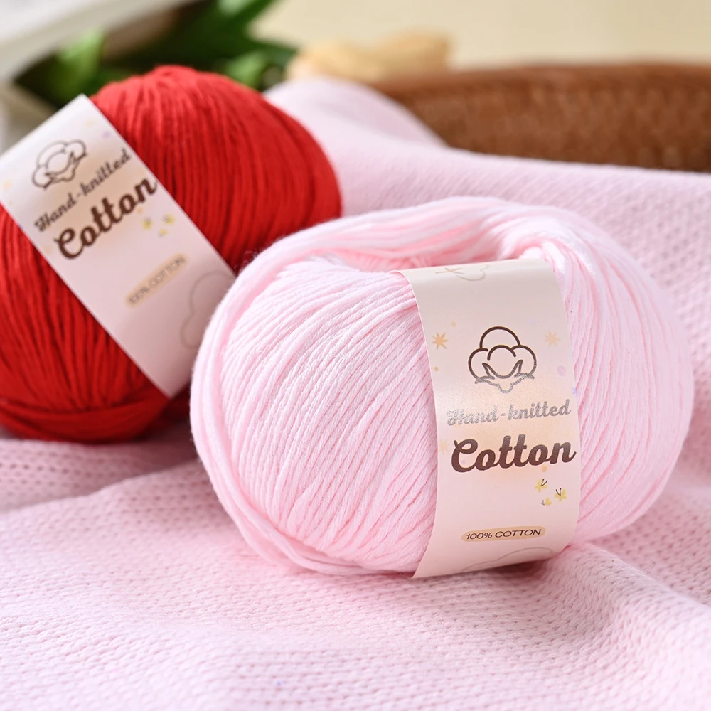 50g Cotton Yarn Ball 100% Pure Cotton Crochet Yarn Soft Baby Yarn Hand Knitting Thread DIY Craft Yarn for Crochet Knitting view 4