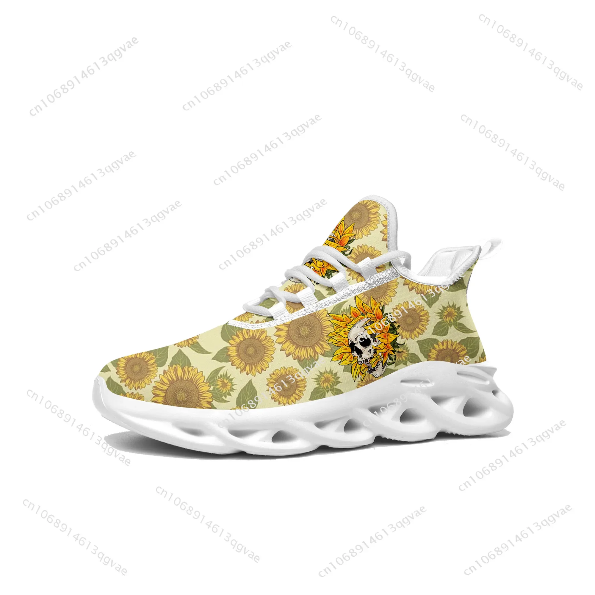 Sunflower Skull Prints Flats Sneakers Mens Womens Sports Running High Quality Sneaker Lace Up Mesh Footwear Tailor-made Shoe