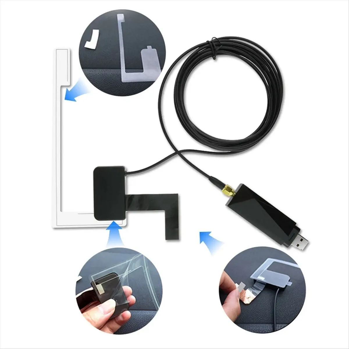 Compatible /+ Antenna with USB Adapter Universal Android Car Radio GPS Stereo Receiver + Signal Head Unit Player