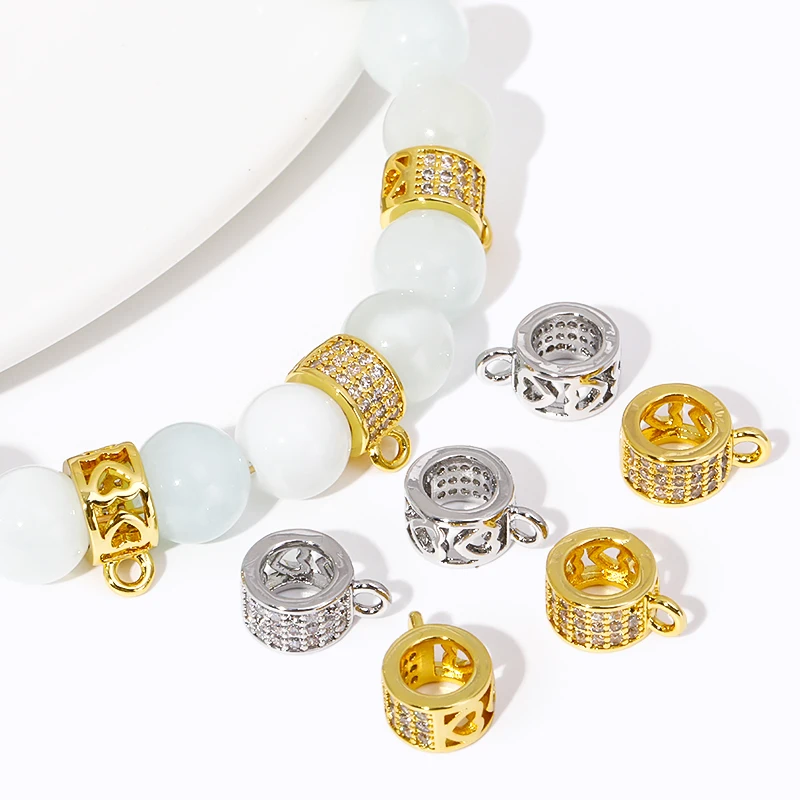 18K Gold Plated Pendants Charm Beads Bails For Jewelry,Pendant Connectors Bail For Bracelets Making DIY Accessories Findings