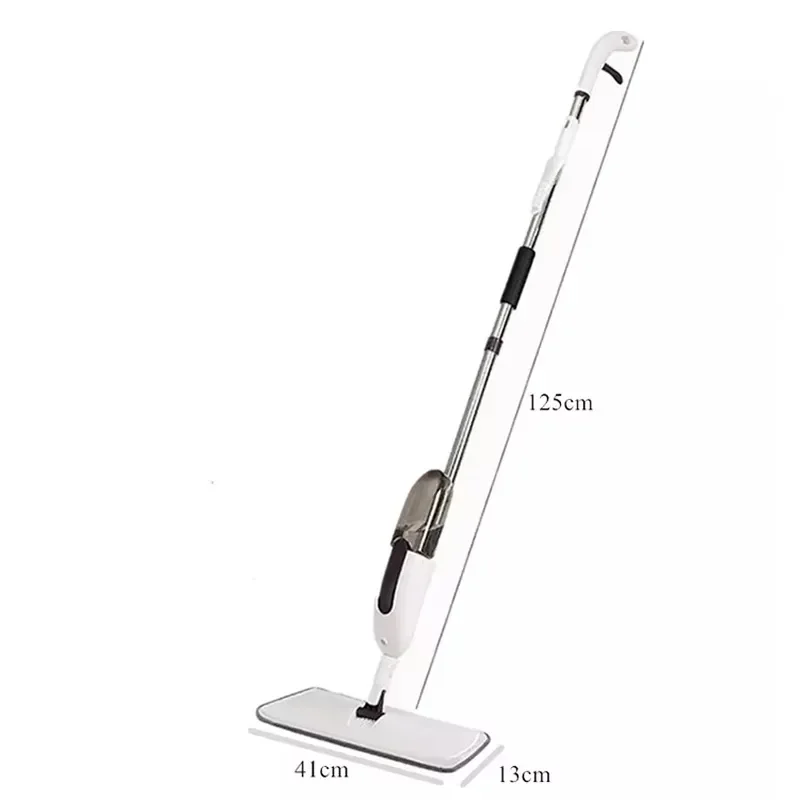 360 Degree Rotating Spray Mop with Microfiber Pad Long Stainless Steel Handle Easy Squeeze Water Cleaning Tool for Home Floor