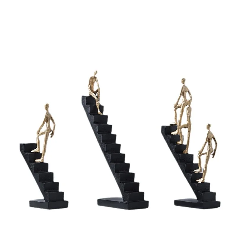 

Modern Nordic light luxury resin stair climber rising step by step figure sculpture ornament home soft decoration