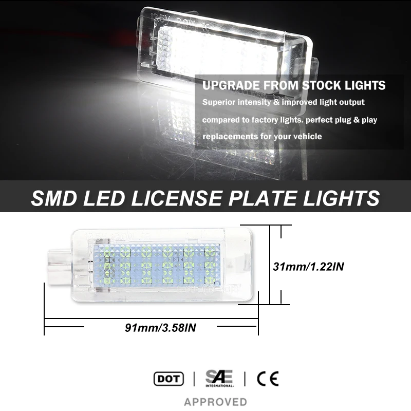 Luces Led para matrícula trasera, 2 uds., para Renault Captur Kaptur Espace Fluence Scenic Latitude Laguna Modus Zoe Dacia Duster Lodgy