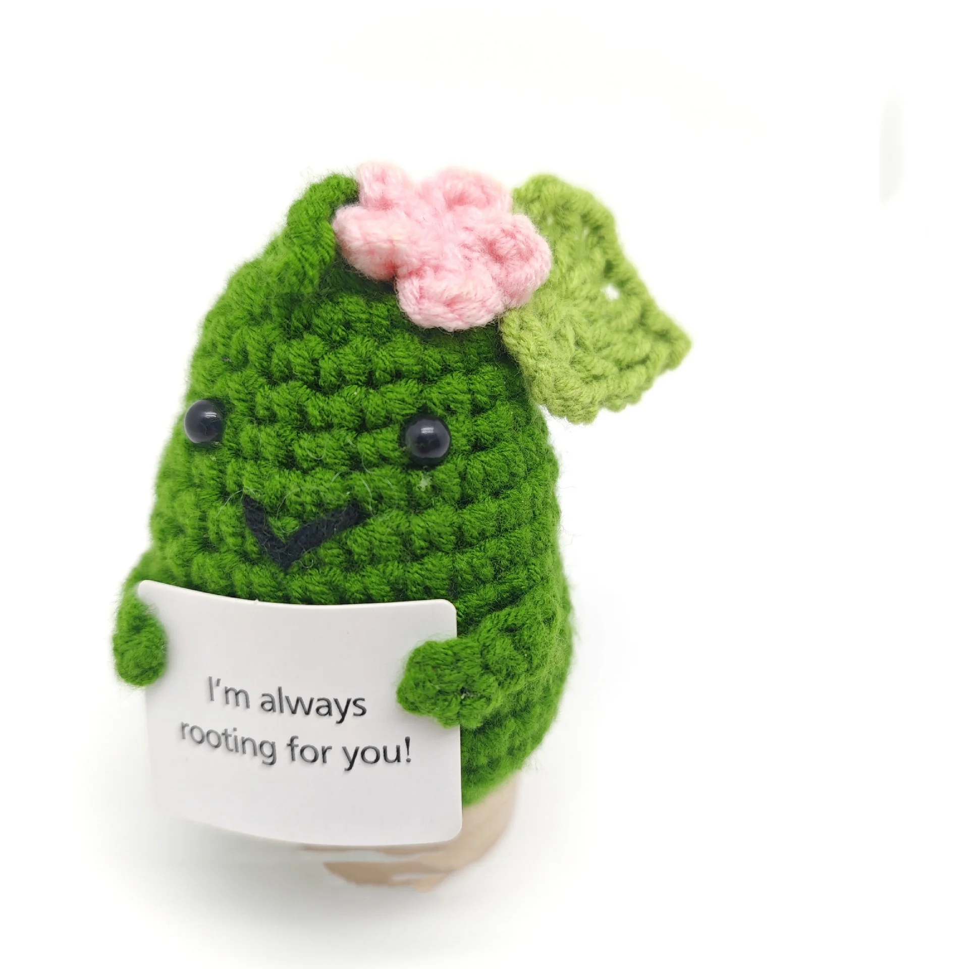 Cute Handcrafted Knitted Green Melon Doll With Card Room Decor Positive  Potato Doll Ornament Christams Gifts Home Decoration