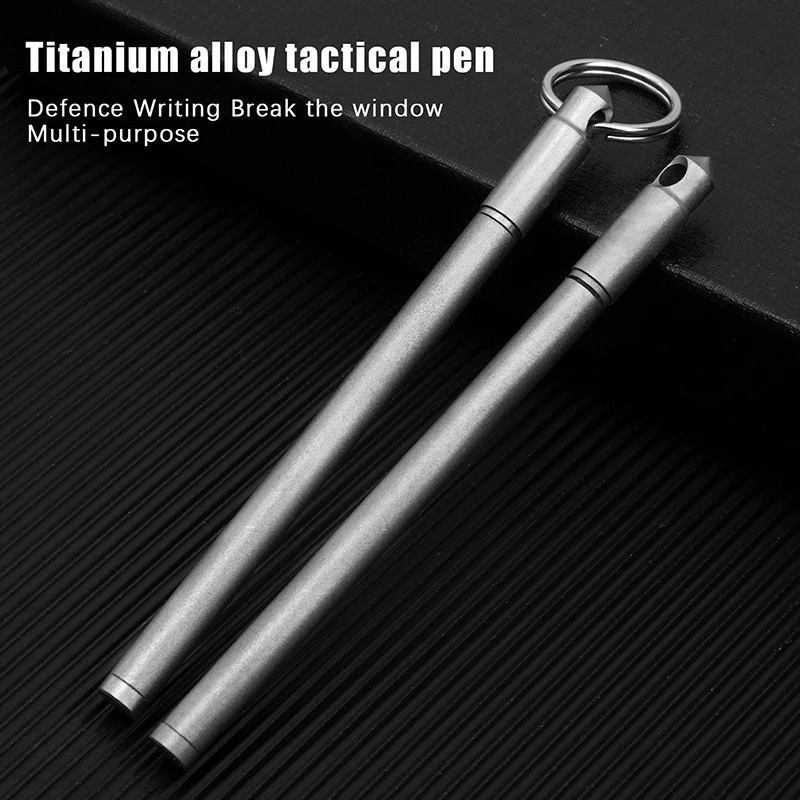 [New] Portable Mini Titanium Ballpoint Pen EDC Gadget Keychain For Outdoor Camping Hiking Survival Gadget