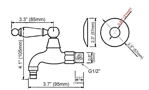 Polished Chrome Brass Single Hole Wall Mounted Washing Machome Cold Faucet Out Door Garden Sink Water Taps Dav156