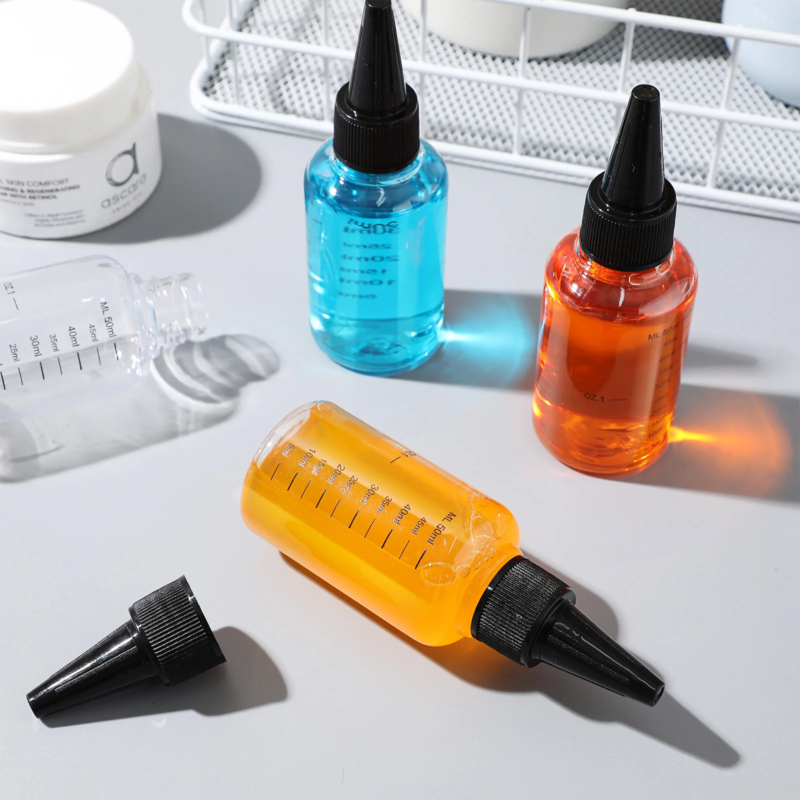 

1Pack 50Ml Squeezable Transparent Travel Bottles Portable Dropper with Scale for Essential Oils Perfume Liquid Storage Leak