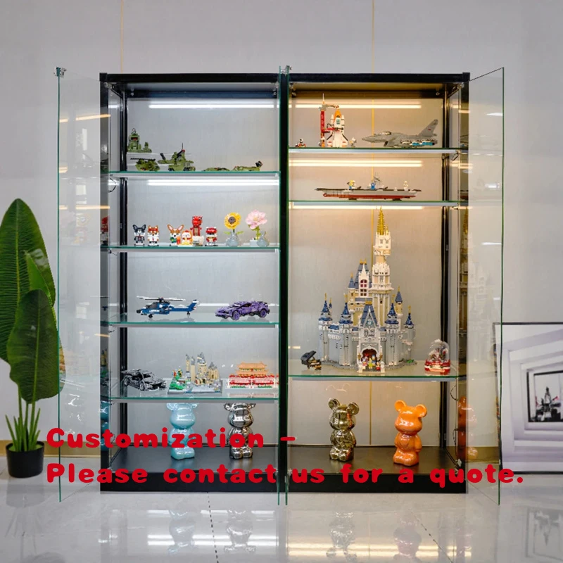 custom.Economic Glass showcase Frameless Tempered Glass Display Smoke Shop and Retail Store