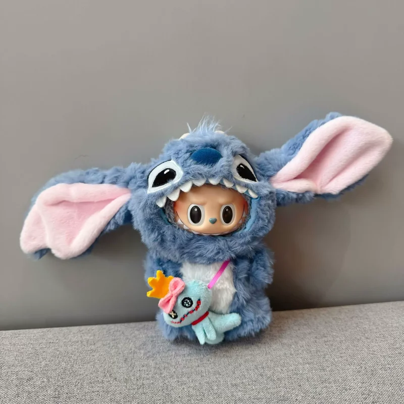 

17 см Labubu Stitch Одежда Kawaii Сумка через плечо Sanrio Labubu Одежда Замена куклы Подарок на день рождения