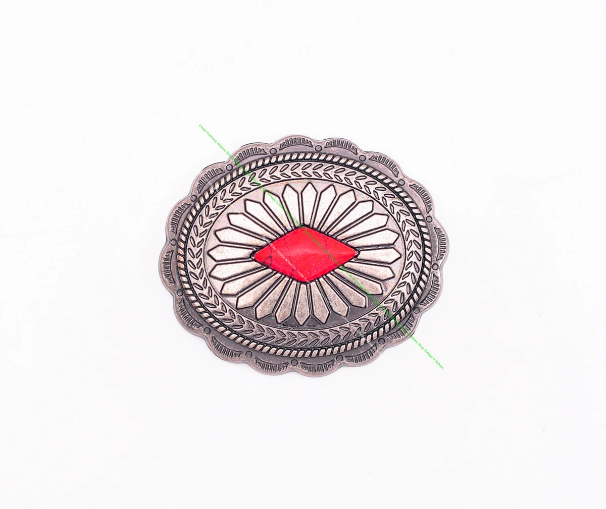Dw2336 6pcs antikes Silber indische ethnische Sonnenblume Türkis Western Concho Gürtel Leder handwerk Handtasche oval Concho Knopf Dekor – Detail 13