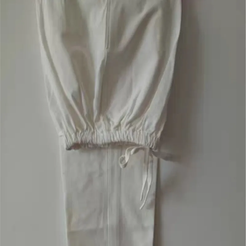 Chinese Traditional Casual Pants 100% Cotton Style Men's Kung Fu Pants Wu Shu Tai Chi Elastic Waist Loose Long Trousers