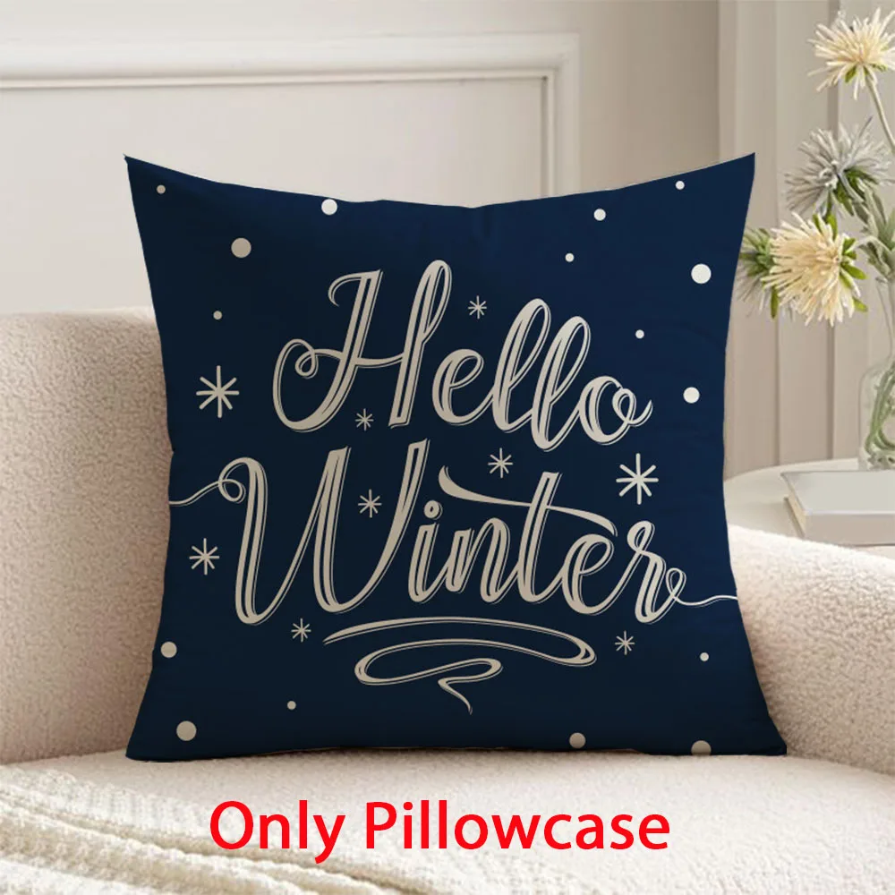 

Christmas Pillow cover hello winter Merry Christmas decorative 45x45 cushions cover for New Year home decor pillow case