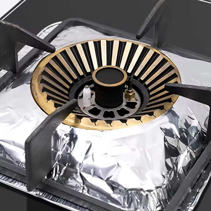 10/20Pack Aluminum Foil Stove Covers 9 Inch Square Disposable Gas Stove Liners, Gas Stove Protectors to Keep Gas Stove Clean image 4