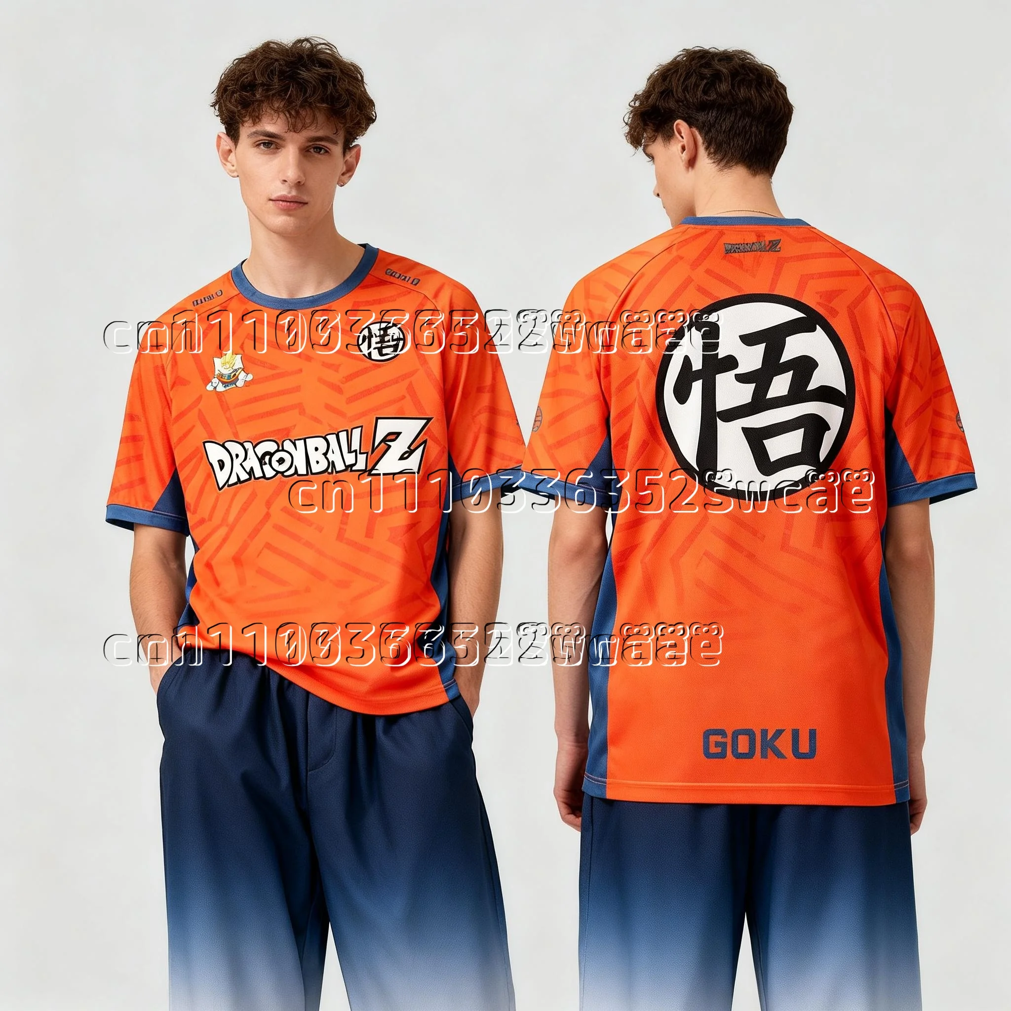 2026 Summer Dragon Ball 3D T-shirt Oversized Goku Kanji Print Orange Blue Breathable Gym Streetwear Unisex for Men Women Kids