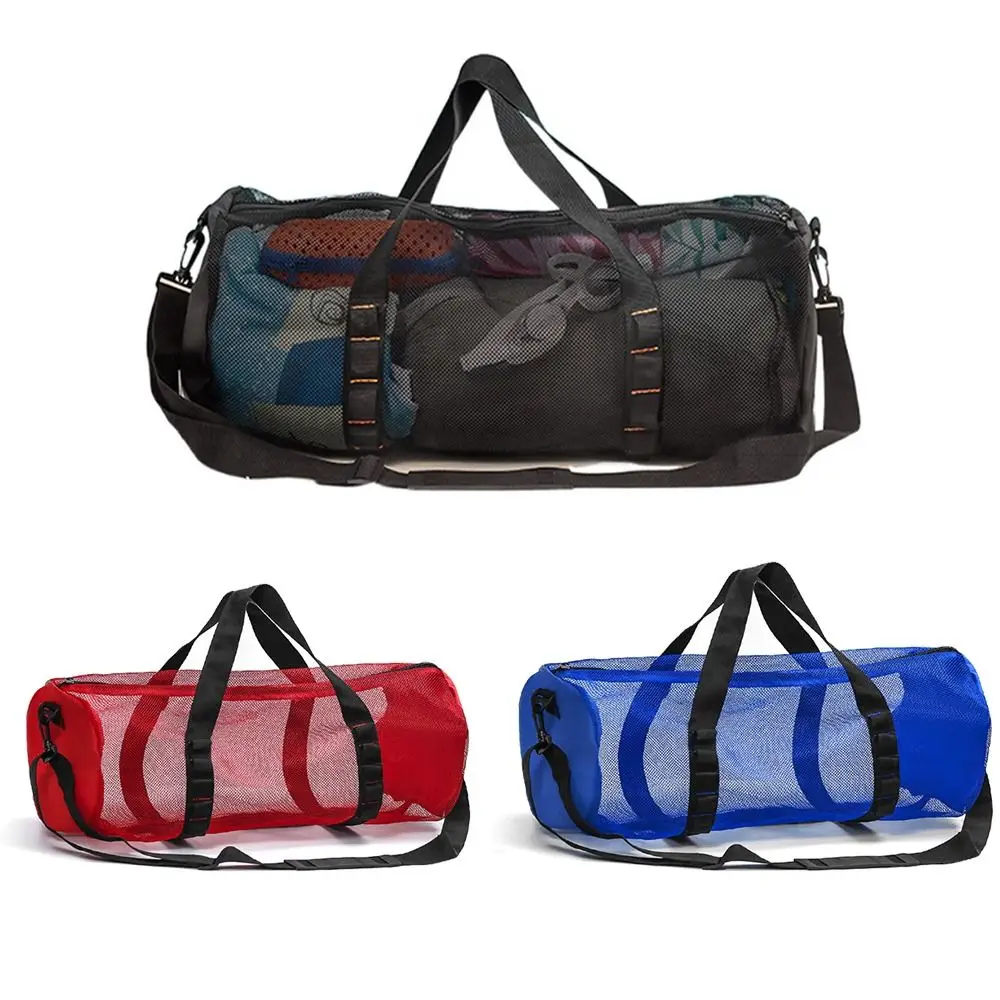 Foldable Mesh Dive Bag Adjust Shoulder Strap Lightweight Mesh Travel Duffle Breathable Quickly Dry Dive Gear Pouch Swimming