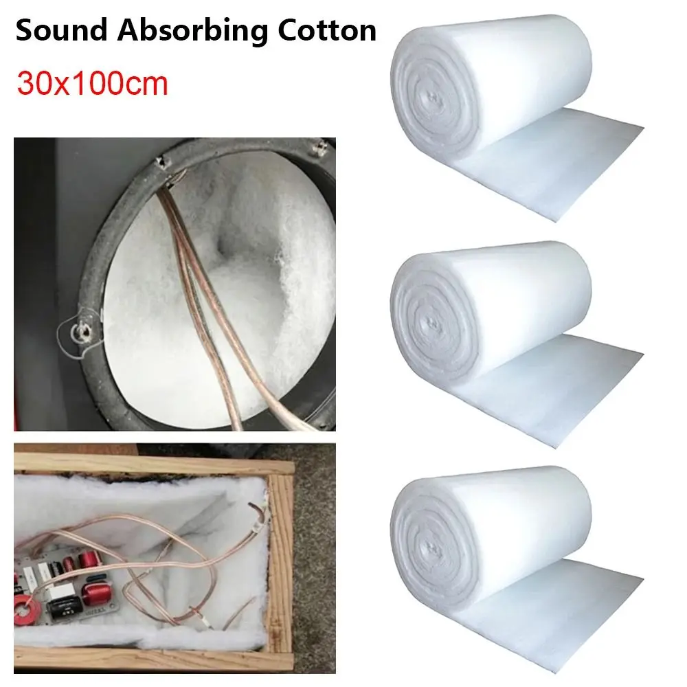 1Pcs 30x100cm Sound Absorbing Cotton Flame Retardant Polyester Fiber Wool Acoustic Foam Material Sound Insulation