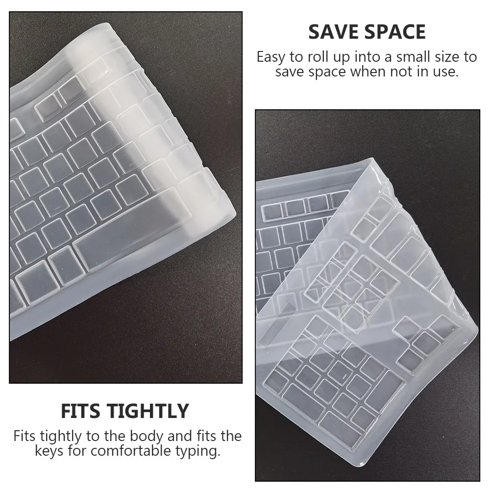 

2 Pcs Flexible Keyboard Cover Silicone Waterproof Covers for Desktop Dust Long Nails Skin-like
