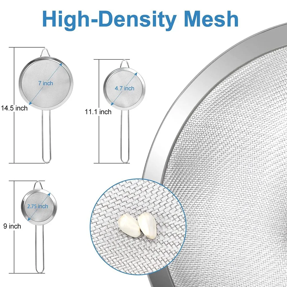 A99X-Sieve Tea Strainers، Sieves and Strainers، Sieve المطبخ، مصفاة شبكية دقيقة، Sieves الدقيق للطبخ والخبز