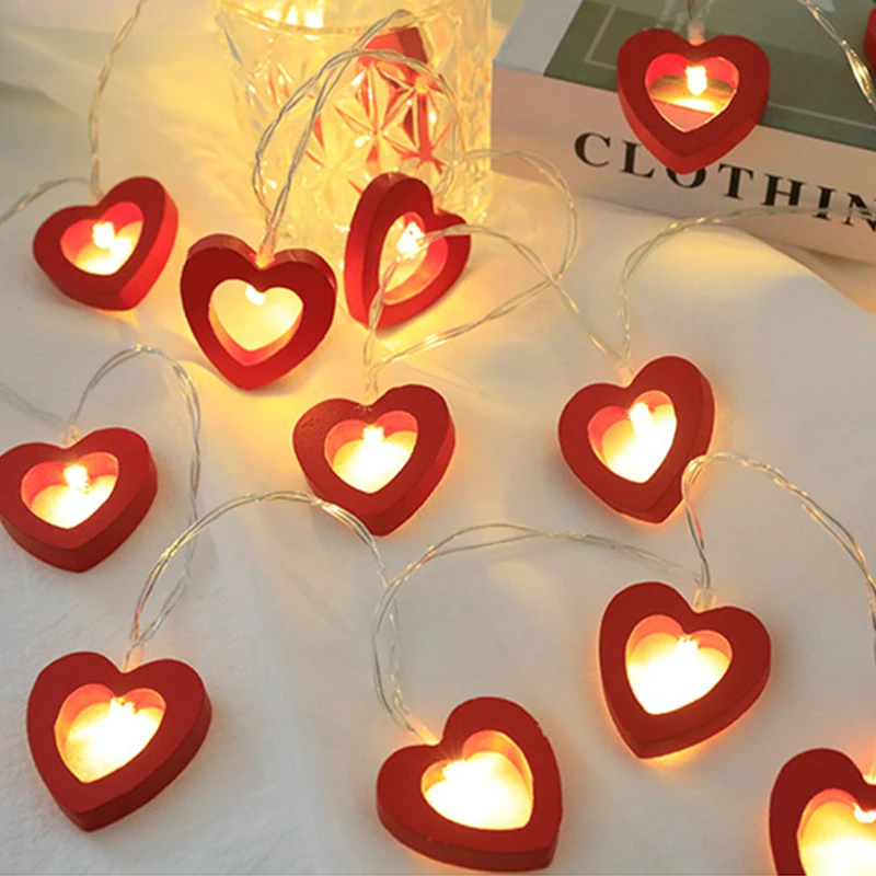 LED Light String Fairy Peach Heart Garland Lamp Bedroom Garden Birthday Valentine\'s Day Wedding Party Decoration Lights String