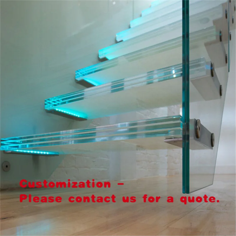 

custom.Floating Staircase With Led Household Individual Floating Straight Stair New Products Stairs Outside