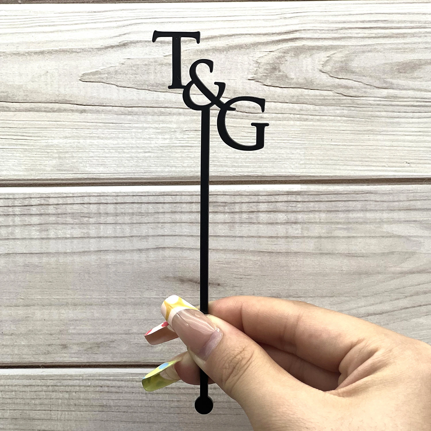 50pcs Personalized Drink Stirrers Wedding Custom Picks Name Card Drink Cocktail Tags Glass Wine Charms Swizzle Decorations 15CM