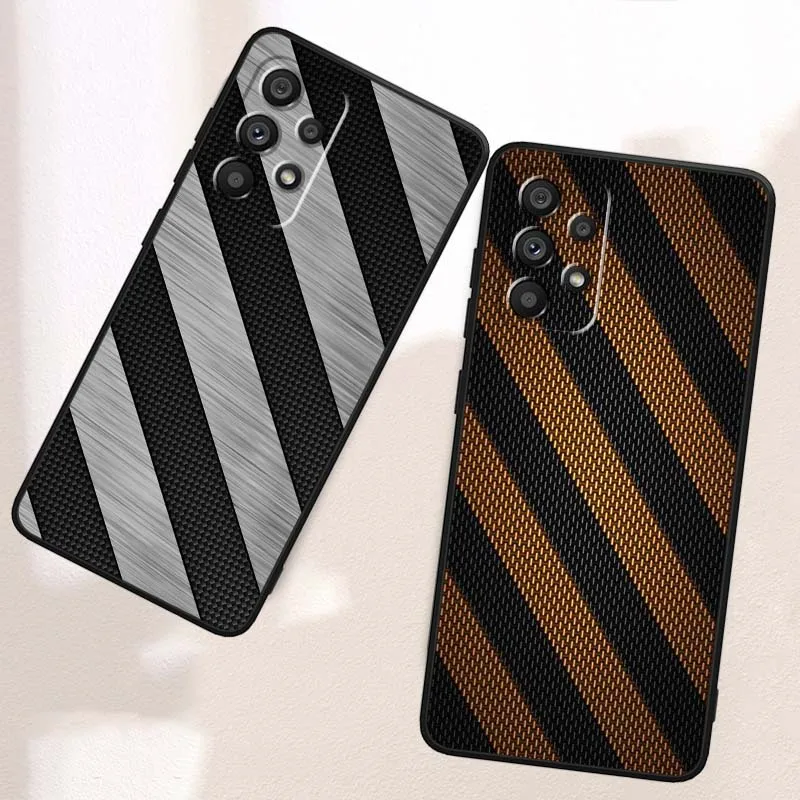 carbon fiber pattern For Samsung A73 A72 A71 A55 A54 A53 A52 A51 A13 A22 A16 A15 A12 A14 A26 A07 5G Black Phone Case view 2