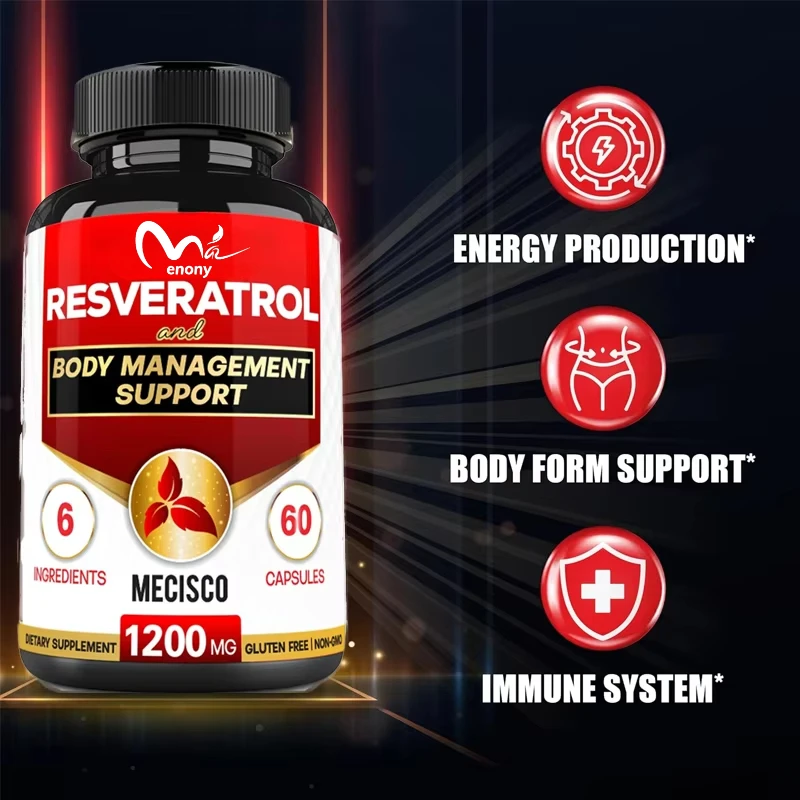 

Trans resveratrol supplements containing grape seeds, milk thistle, and other immune system joint health vegetarian capsules