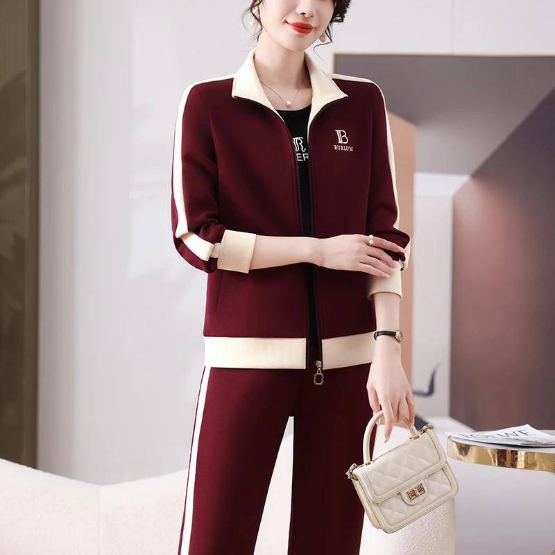 

Women Three-pieces of Tracksuits Pants Sports Sets Anti-Pilling Clothing Outfits Suit Sportswear Sports Cardigan Sets